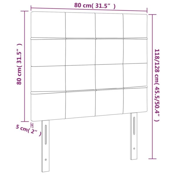 vidaXL Čelo postele svetlosivé 80x5x118/128 cm látkové – Obrázok 8