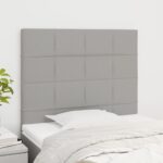 vidaXL Čelo postele svetlosivé 80x5x118/128 cm látkové