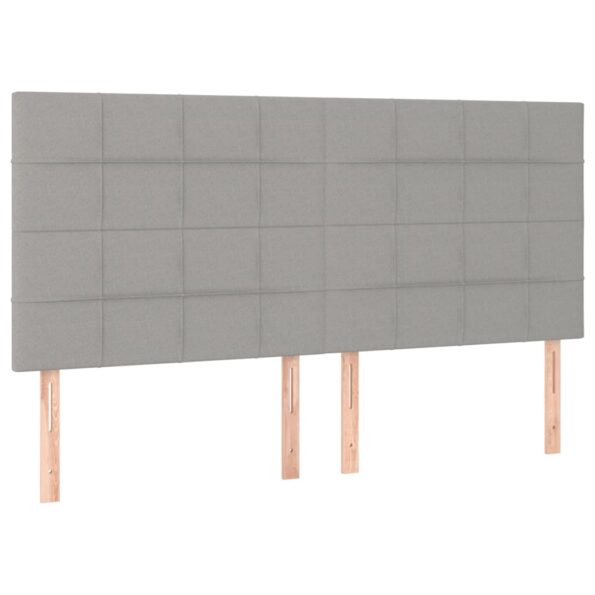 vidaXL Čelo postele svetlosivé 180x5x118/128 cm látkové – Obrázok 2