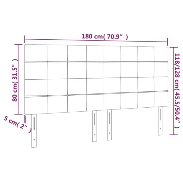 vidaXL Čelo postele svetlosivé 180x5x118/128 cm látkové – Obrázok 8