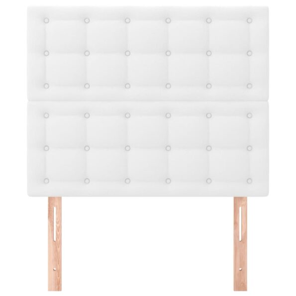 vidaXL Čelo postele biele 90x5x118/128 cm umelá koža – Obrázok 3