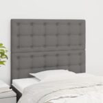 vidaXL Čelo postele tmavosivé 90x5x118/128 cm látkové