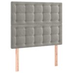 vidaXL Čelo postele svetlosivé 90x5x118/128 cm zamatové – Obrázok 2