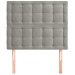 vidaXL Čelo postele svetlosivé 90x5x118/128 cm zamatové – Obrázok 3