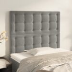 vidaXL Čelo postele svetlosivé 90x5x118/128 cm zamatové