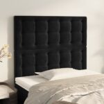vidaXL Čelo postele čierne 100x5x118/128 cm zamatové