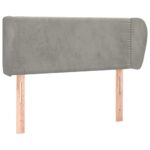 vidaXL Čelo postele so záhybmi bledosivý 103x23x78/88 cm zamat – Obrázok 2