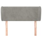 vidaXL Čelo postele so záhybmi bledosivý 103x23x78/88 cm zamat – Obrázok 3