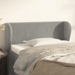 vidaXL Čelo postele so záhybmi bledosivý 103x23x78/88 cm zamat