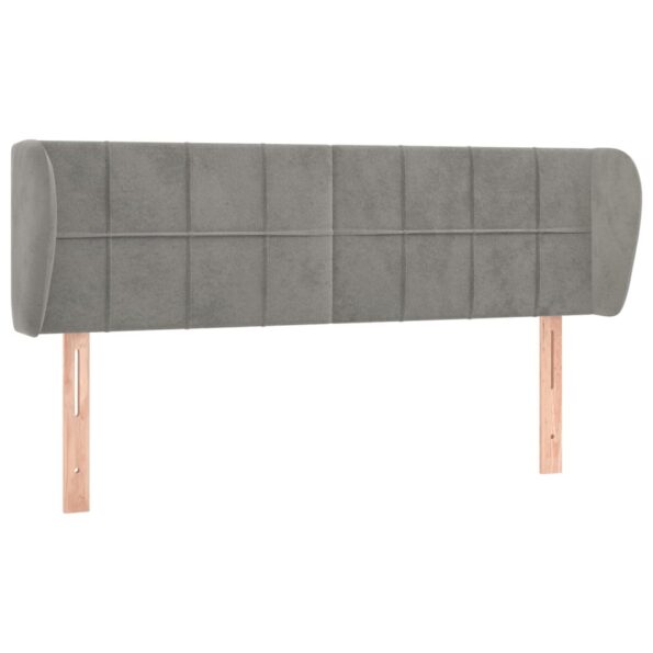 vidaXL Čelo postele so záhybmi bledosivé 147x23x78/88 cm zamat – Obrázok 2