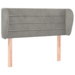 vidaXL Čelo postele so záhybmi bledosivé 93x23x78/88 cm zamat – Obrázok 2