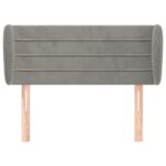 vidaXL Čelo postele so záhybmi bledosivé 93x23x78/88 cm zamat – Obrázok 3