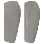 vidaXL Čelo postele so záhybmi bledosivé 93x23x78/88 cm zamat – Obrázok 4