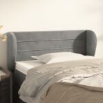 vidaXL Čelo postele so záhybmi bledosivé 93x23x78/88 cm zamat
