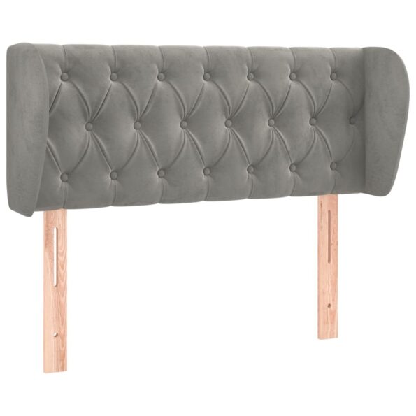 vidaXL Čelo postele so záhybmi bledosivé 93x23x78/88 cm zamat – Obrázok 2