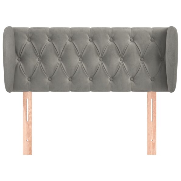 vidaXL Čelo postele so záhybmi bledosivé 93x23x78/88 cm zamat – Obrázok 3