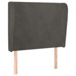 vidaXL Čelo postele so záhybmi tmavosivé 93 x 23 x 118/128 cm zamat – Obrázok 2