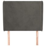 vidaXL Čelo postele so záhybmi tmavosivé 93 x 23 x 118/128 cm zamat – Obrázok 3