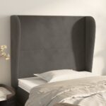 vidaXL Čelo postele so záhybmi tmavosivé 93 x 23 x 118/128 cm zamat