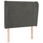 vidaXL Čelo postele so záhybmi tmavosivé 93 x 23 x 118/128 cm zamat – Obrázok 2