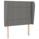 vidaXL Čelo postele so záhybmi tmavosivé 83x23x118/128 cm látka – Obrázok 2