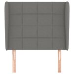 vidaXL Čelo postele so záhybmi tmavosivé 83x23x118/128 cm látka – Obrázok 3