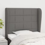 vidaXL Čelo postele so záhybmi tmavosivé 83x23x118/128 cm látka