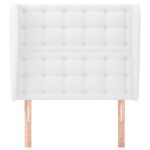 vidaXL Čelo postele so záhybmi biely 93x23x118/128 cm umelá koža – Obrázok 3