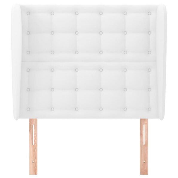 vidaXL Čelo postele so záhybmi biely 93x23x118/128 cm umelá koža – Obrázok 3