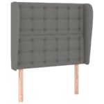 vidaXL Čelo postele so záhybmi tmavosivé 93 x 23 x 118/128 cm látka – Obrázok 2