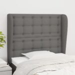 vidaXL Čelo postele so záhybmi tmavosivé 93 x 23 x 118/128 cm látka