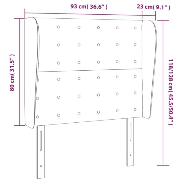 vidaXL Čelo postele so záhybmi tmavosivé 93 x 23 x 118/128 cm zamat – Obrázok 9