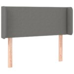 vidaXL Čelo postele so záhybmi tmavosivé 103 x 16 x 78/88 cm látka – Obrázok 2