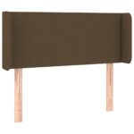 vidaXL Čelo postele so záhybmi tmavohendé 103x16x78/88 cm látka – Obrázok 2