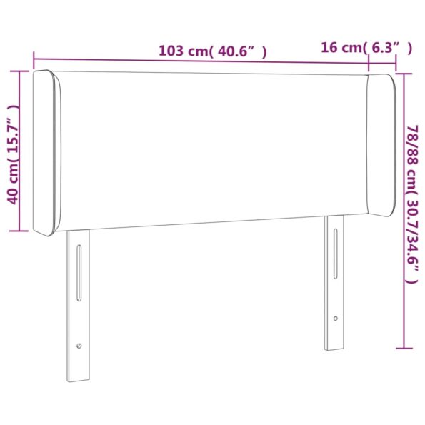 vidaXL Čelo postele so záhybmi tmavohendé 103x16x78/88 cm látka – Obrázok 9