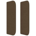 vidaXL Čelo postele so záhybmi tmavohendé 103x16x78/88 cm látka – Obrázok 4