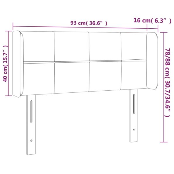 vidaXL Čelo postele so záhybmi tmavohendé 93x16x78/88 cm látka – Obrázok 9