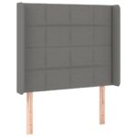 vidaXL Čelo postele so záhybmi tmavosivé 83x16x118/128 cm látka – Obrázok 2