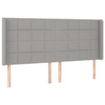 vidaXL Čelo postele so záhybmi bledosivé 183x16x118/128 cm látka – Obrázok 2