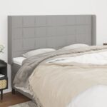 vidaXL Čelo postele so záhybmi bledosivé 183x16x118/128 cm látka
