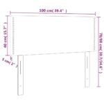 vidaXL Čelo postele s LED bledosivé 100x5x78/88 cm zamat – Obrázok 6