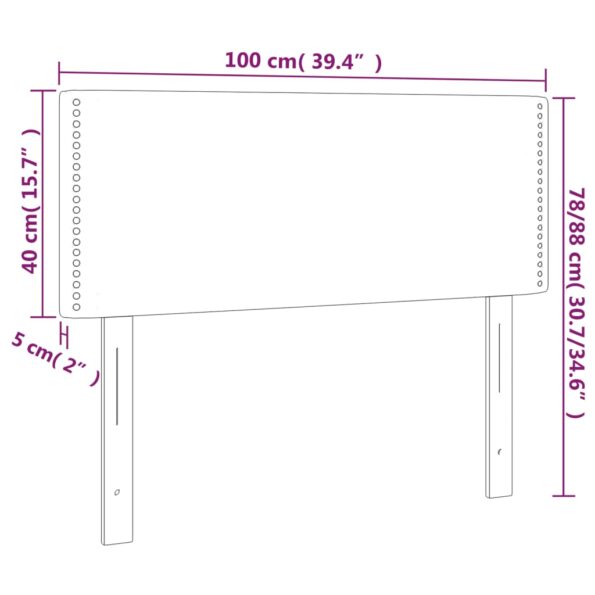VXL8720287281580_g_en_hd_4.jpg vidaXL Čelo postele s LED bledosivé 100x5x78/88 cm zamat – Obrázok 6