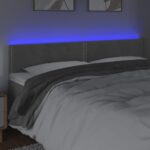 vidaXL Čelo postele s LED bledosivé 200x5x78/88 cm zamat – Obrázok 3