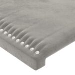 vidaXL Čelo postele s LED bledosivé 200x5x78/88 cm zamat – Obrázok 5