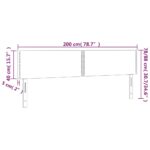 vidaXL Čelo postele s LED bledosivé 200x5x78/88 cm zamat – Obrázok 6