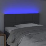 vidaXL Čelo postele s LED tmavosivé 90x5x78/88 cm látka – Obrázok 3