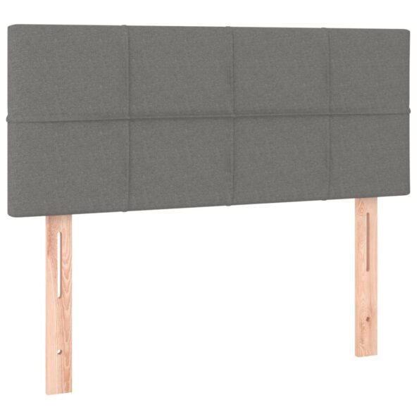 vidaXL Čelo postele s LED tmavosivé 90x5x78/88 cm látka – Obrázok 4