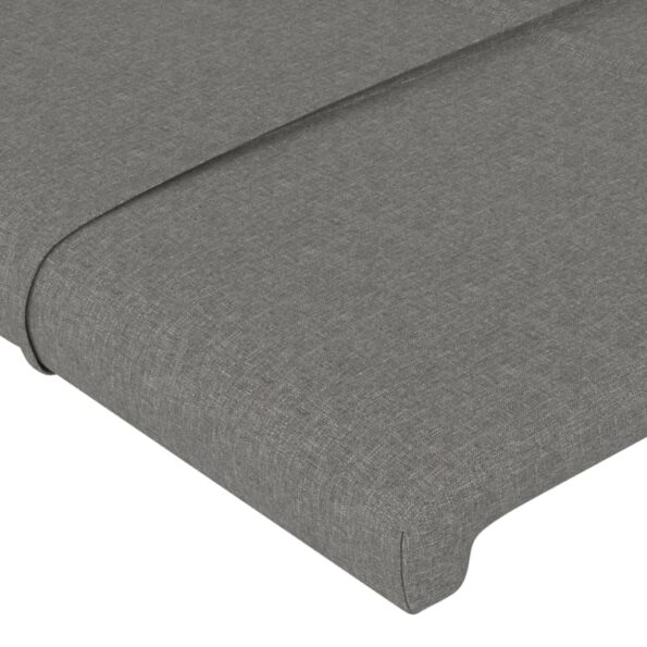 vidaXL Čelo postele s LED tmavosivé 90x5x78/88 cm látka – Obrázok 5