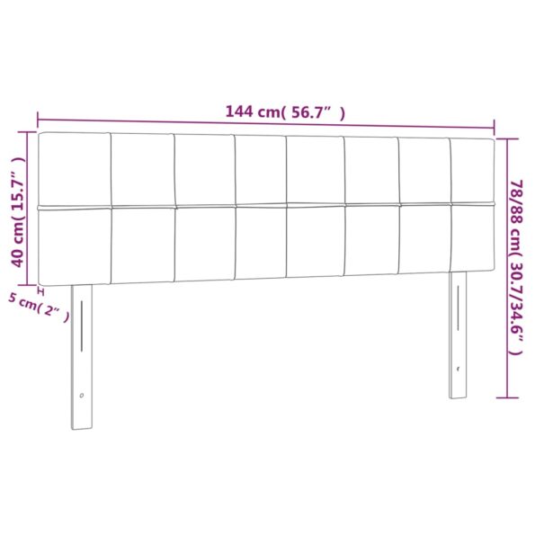 vidaXL Čelo postele s LED modré 144x5x78/88 cm látka – Obrázok 6