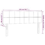 vidaXL Čelo postele s LED tmavosivé 144x5x78/88 cm zamat – Obrázok 6